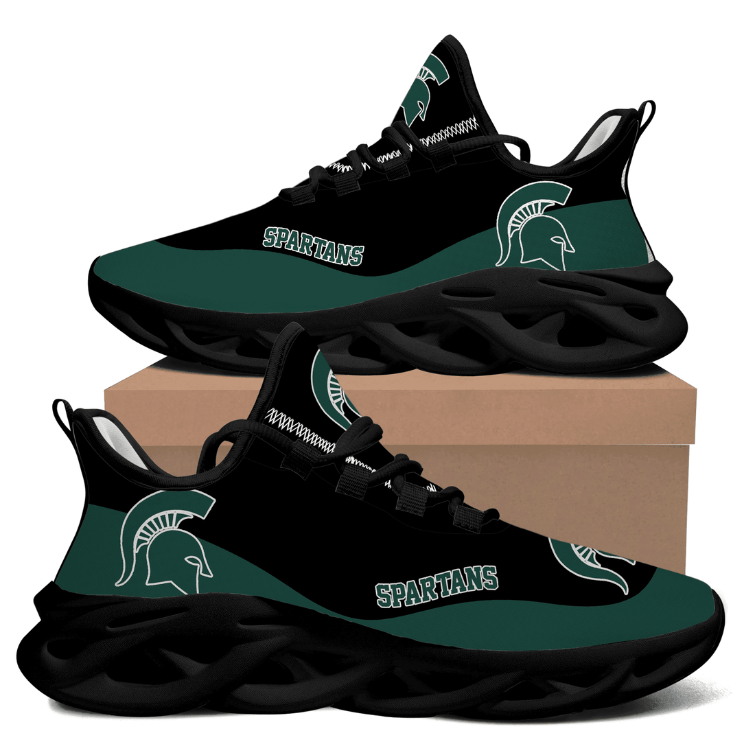 Michigan State Spartans Green Black Max Soul Shoes Sport Sneakers