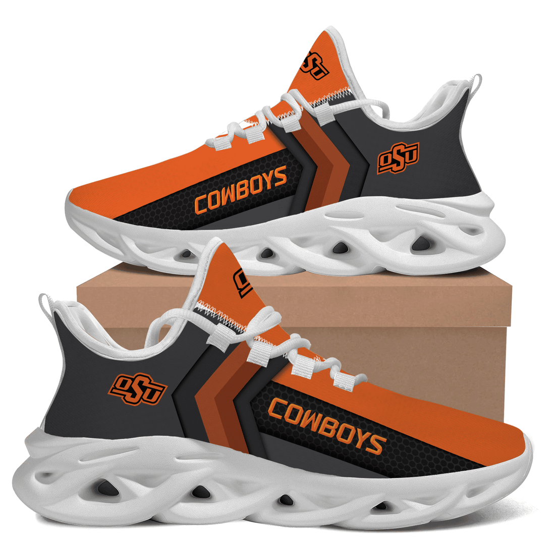 Oklahoma State Cowboys Orange Black Max Soul Shoes Sport Sneakers