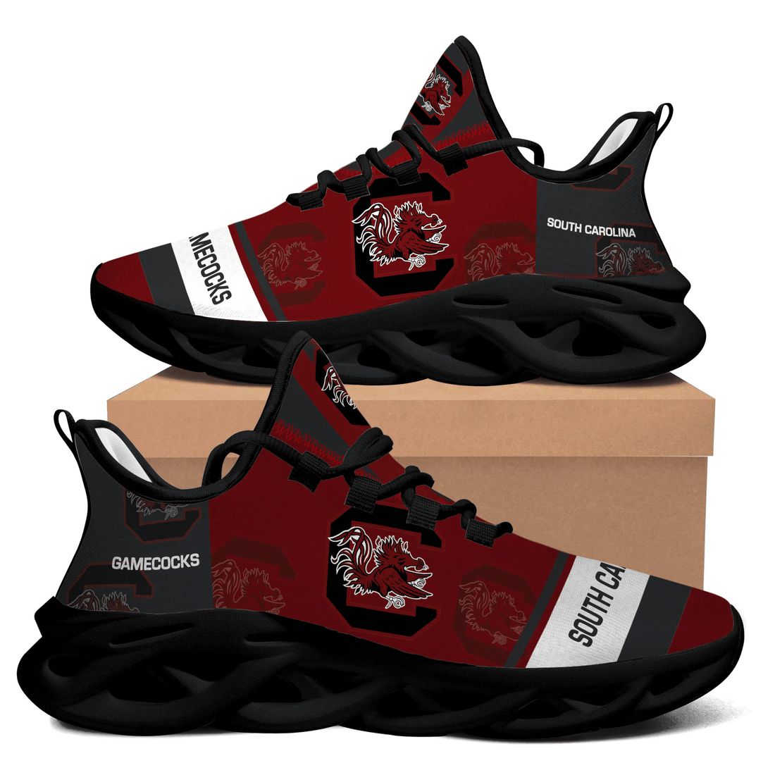 South Carolina Gamecocks Garnet White Max Soul Shoes Sport Sneakers