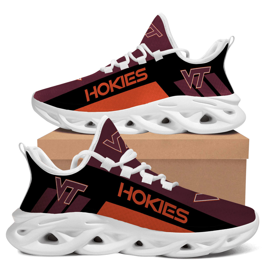 Virginia Tech Hokies Maroon Black Max Soul Shoes Sport Sneakers