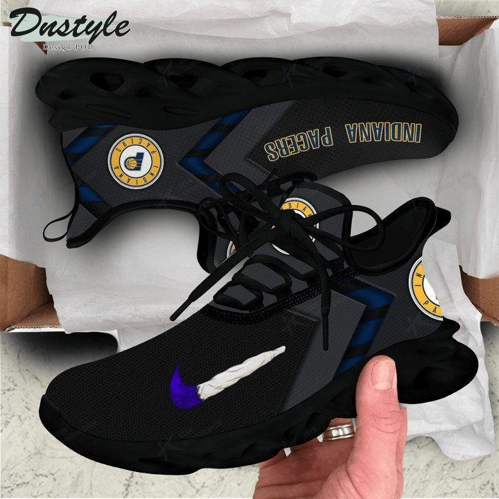 NBA Indiana Pacers Black Blue Max Soul Shoes Sport Sneakers