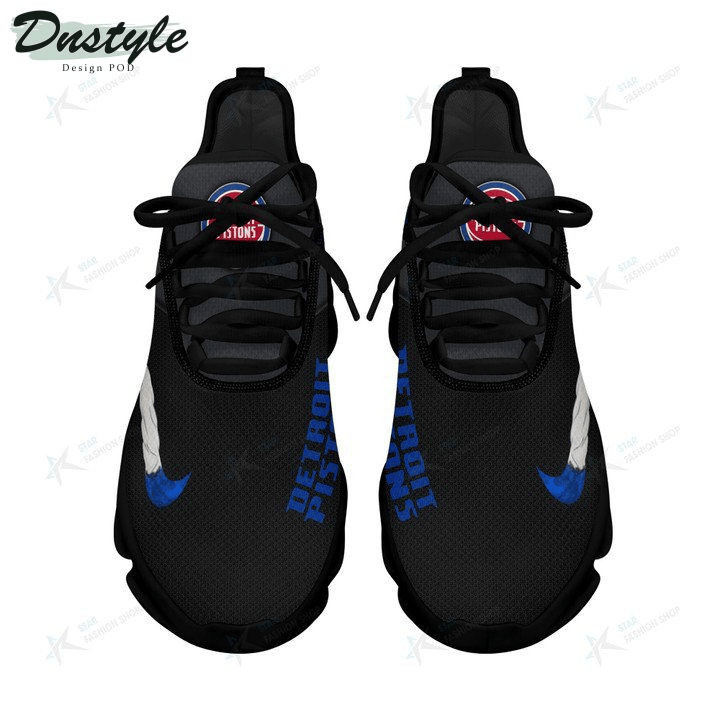 NBA Detroit Pistons Black Blue Max Soul Shoes Sport Sneakers
