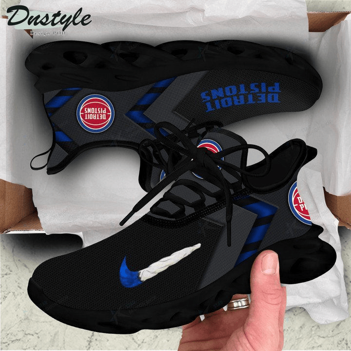 NBA Detroit Pistons Black Blue Max Soul Shoes Sport Sneakers