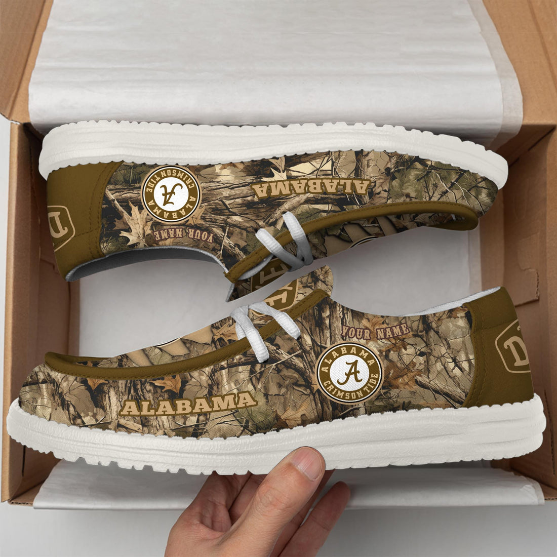 Alabama Crimson Tide Camo Hunting Thickened Hey Dude Shoes