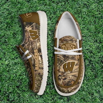 Wisconsin Badgers Camo Hunting Thickened Hey Dude Shoes