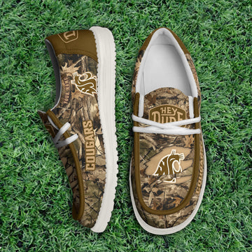 Washington State Cougars Camo Hunting Thickened Hey Dude Shoes