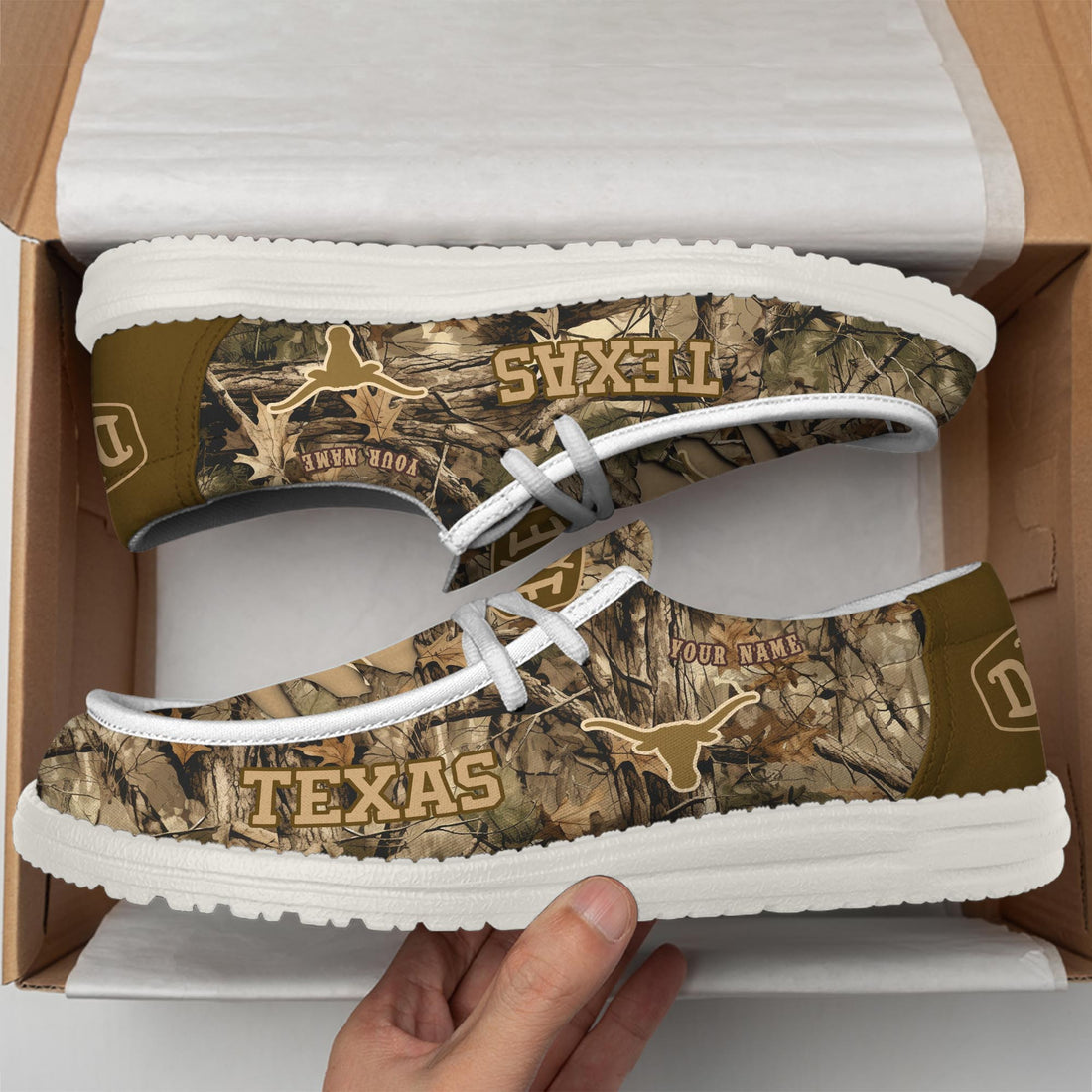 Texas Longhorns Camo Hunting Thickened Hey Dude Shoes