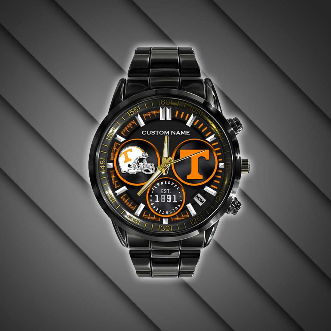 Tennessee Volunteers - Black Stainless Steel Watch