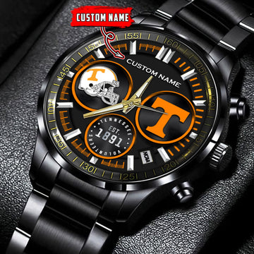 Tennessee Volunteers - Black Stainless Steel Watch