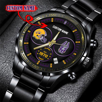 Albany Great Danes Black Stainless Steel Watch - Custom Name 58437