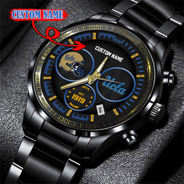 UCLA Bruins Black Stainless Steel Watch - Custom Name 58437