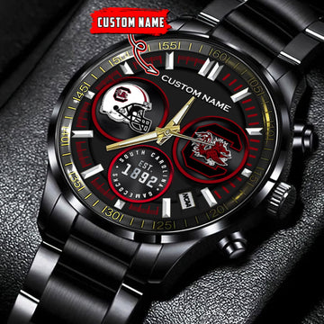 South Carolina Gamecocks - Black Stainless Steel Watch