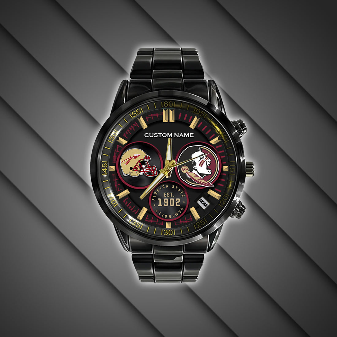 Florida State Seminoles - Black Stainless Steel Watch