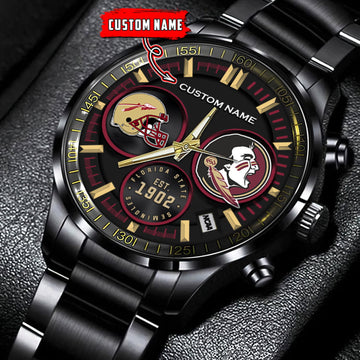 Florida State Seminoles - Black Stainless Steel Watch