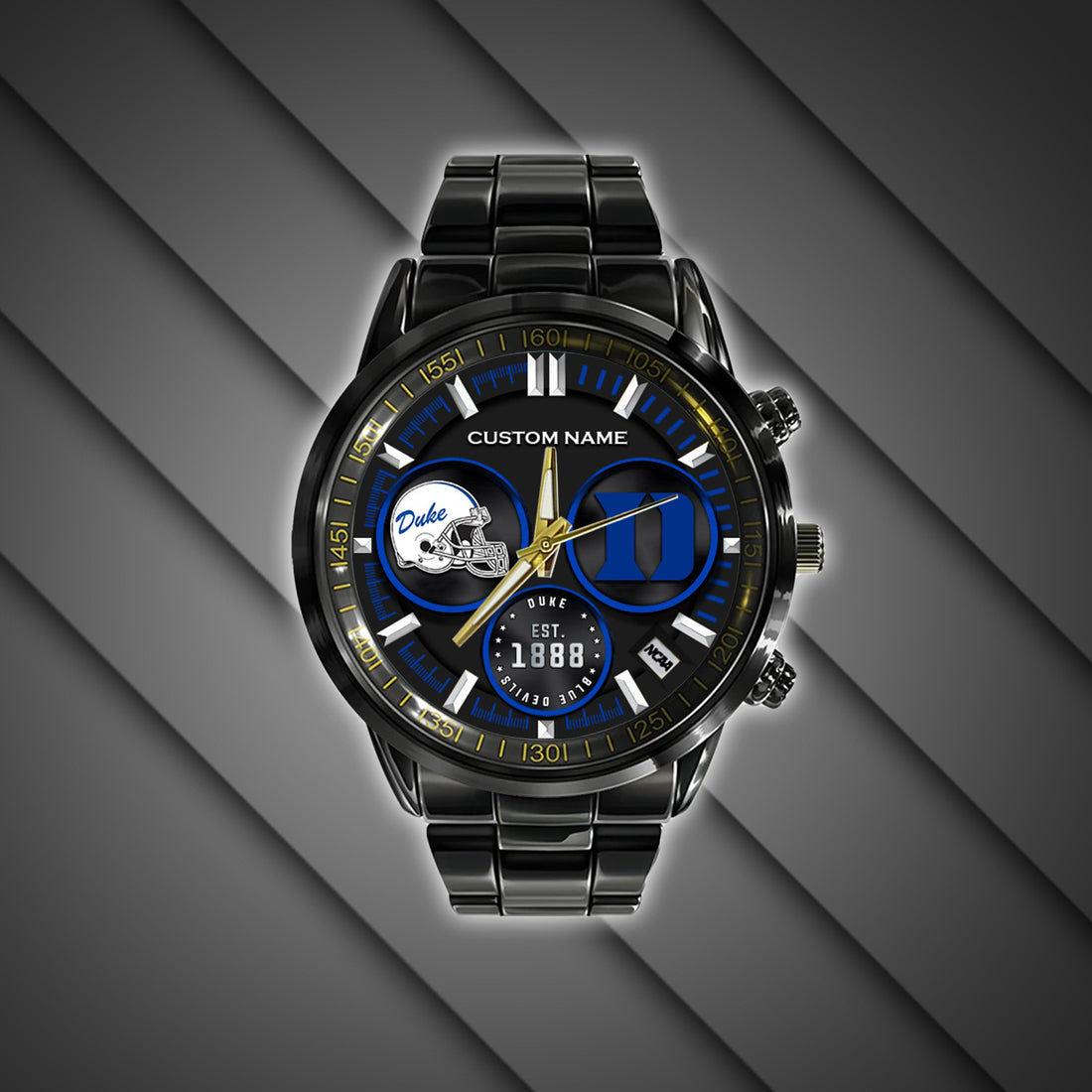 Duke Blue Devils - Black Stainless Steel Watch