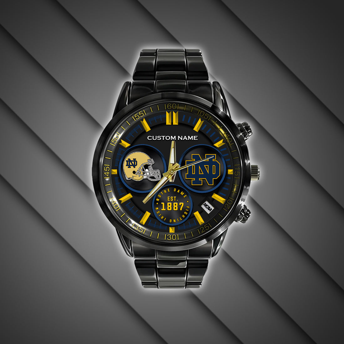 NOTRE DAME FIGHTING IRISH - Black Stainless Steel Watch