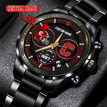 Cornell Big Red Black Stainless Steel Watch - Custom Name 58437