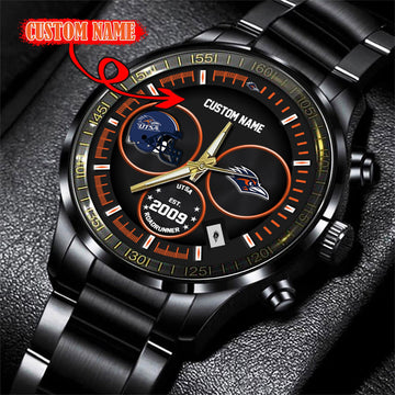 UTSA Roadrunners Black Stainless Steel Watch - Custom Name 58437