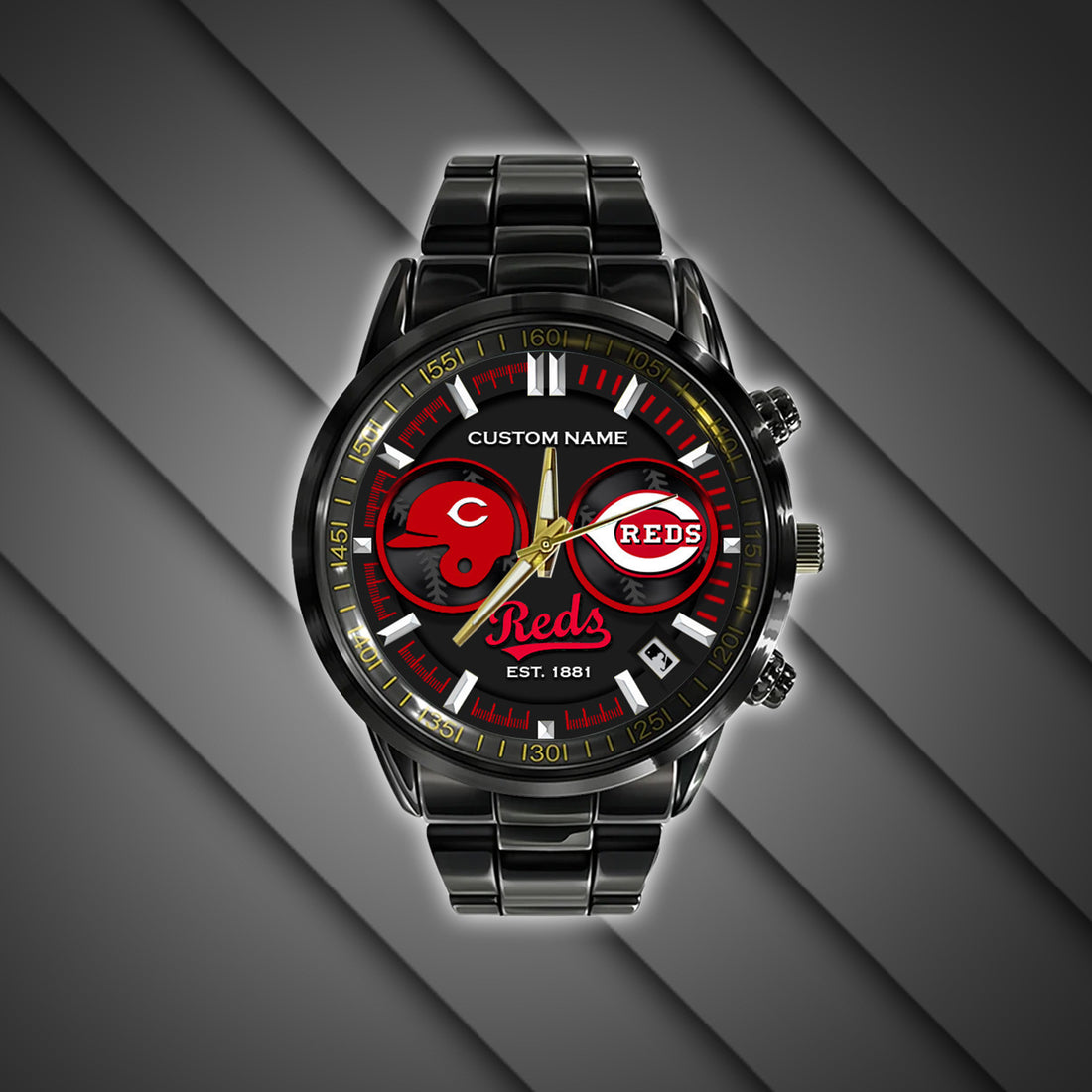 Cincinnati Reds | Black Stainless Steel Watch