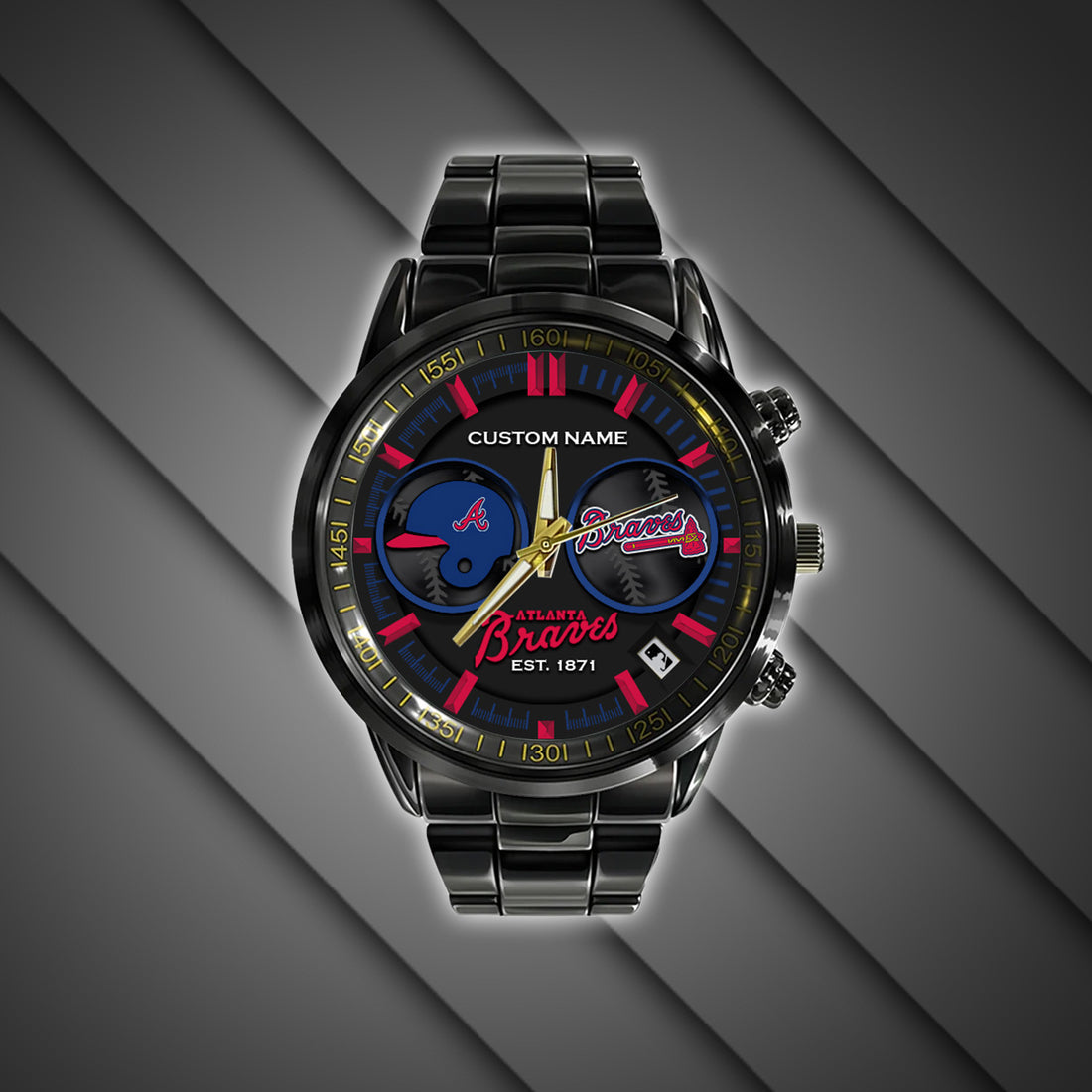Atlanta Braves | Black Stainless Steel Watch