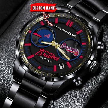 Atlanta Braves | Black Stainless Steel Watch