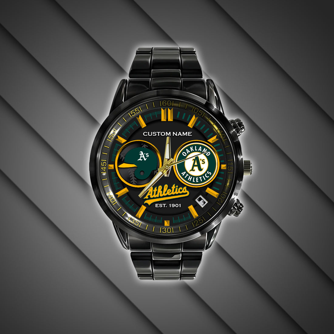 Oakland Athletics | Black Stainless Steel Watch