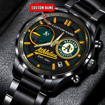 Oakland Athletics | Black Stainless Steel Watch