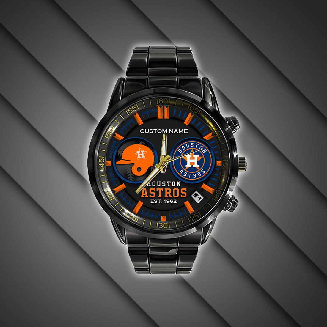 Houston Astros | Black Stainless Steel Watch