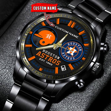 Houston Astros | Black Stainless Steel Watch