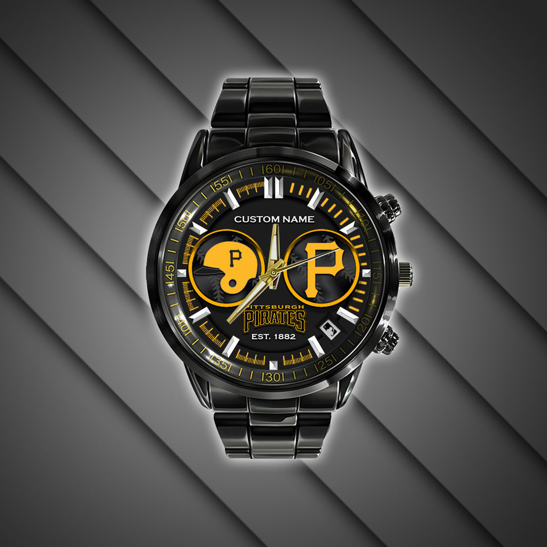 Pittsburgh Pirates | Black Stainless Steel Watch