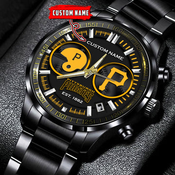 Pittsburgh Pirates | Black Stainless Steel Watch