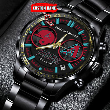 Arizona Diamondbacks �C Black Stainless Steel Watch