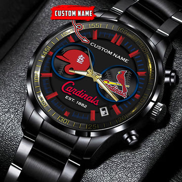 St Louis Cardinals | Black Stainless Steel Watch