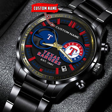 Texas Rangers | Black Stainless Steel Watch