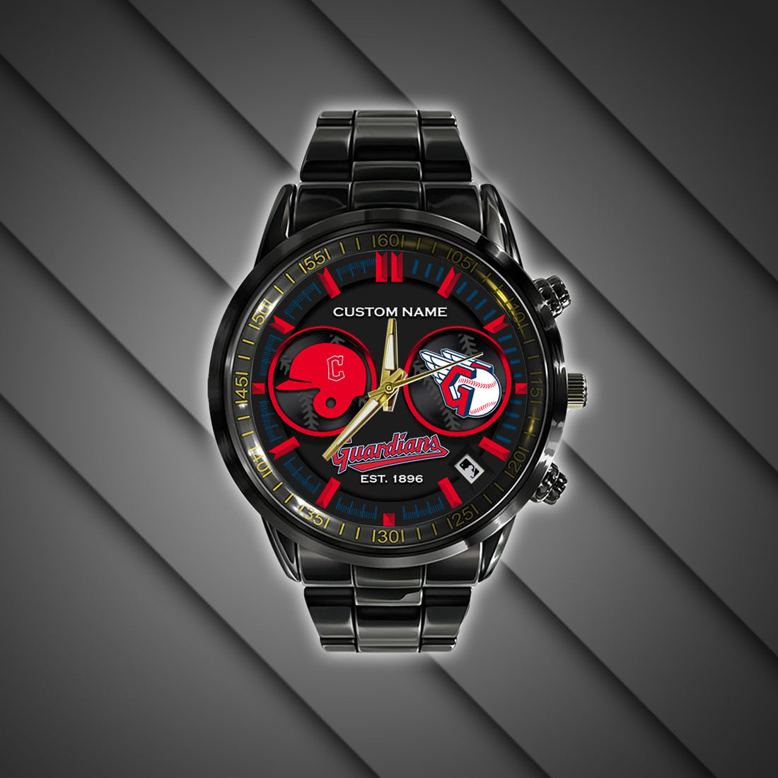 Cleveland Guardians | Black Stainless Steel Watch
