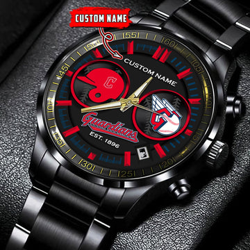 Cleveland Guardians | Black Stainless Steel Watch