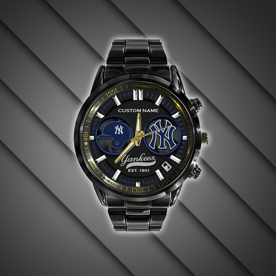 New York Yankees | Black Stainless Steel Watch
