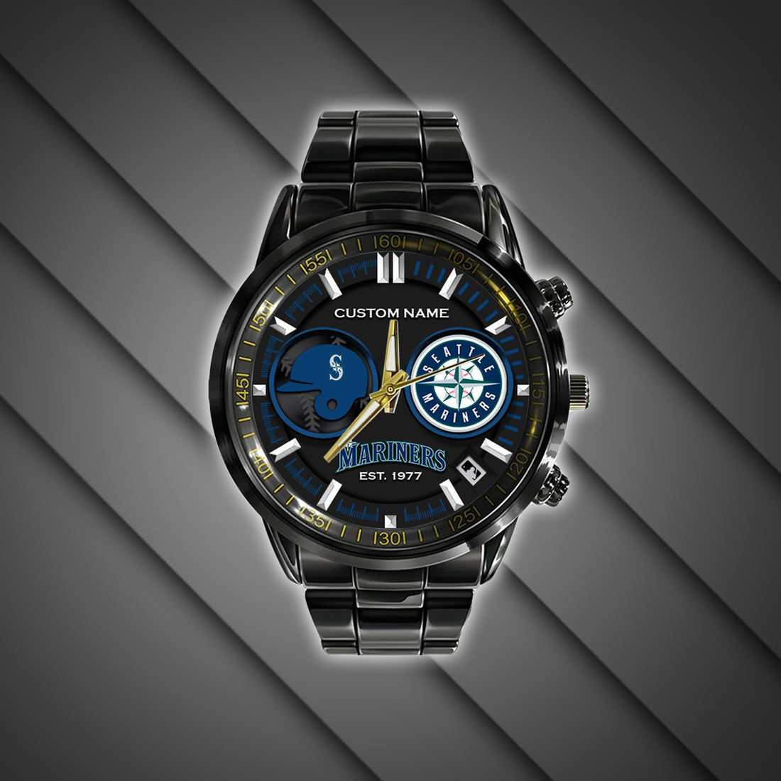Seattle Mariners | Black Stainless Steel Watch