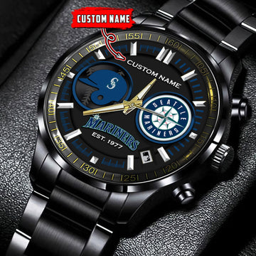 Seattle Mariners | Black Stainless Steel Watch