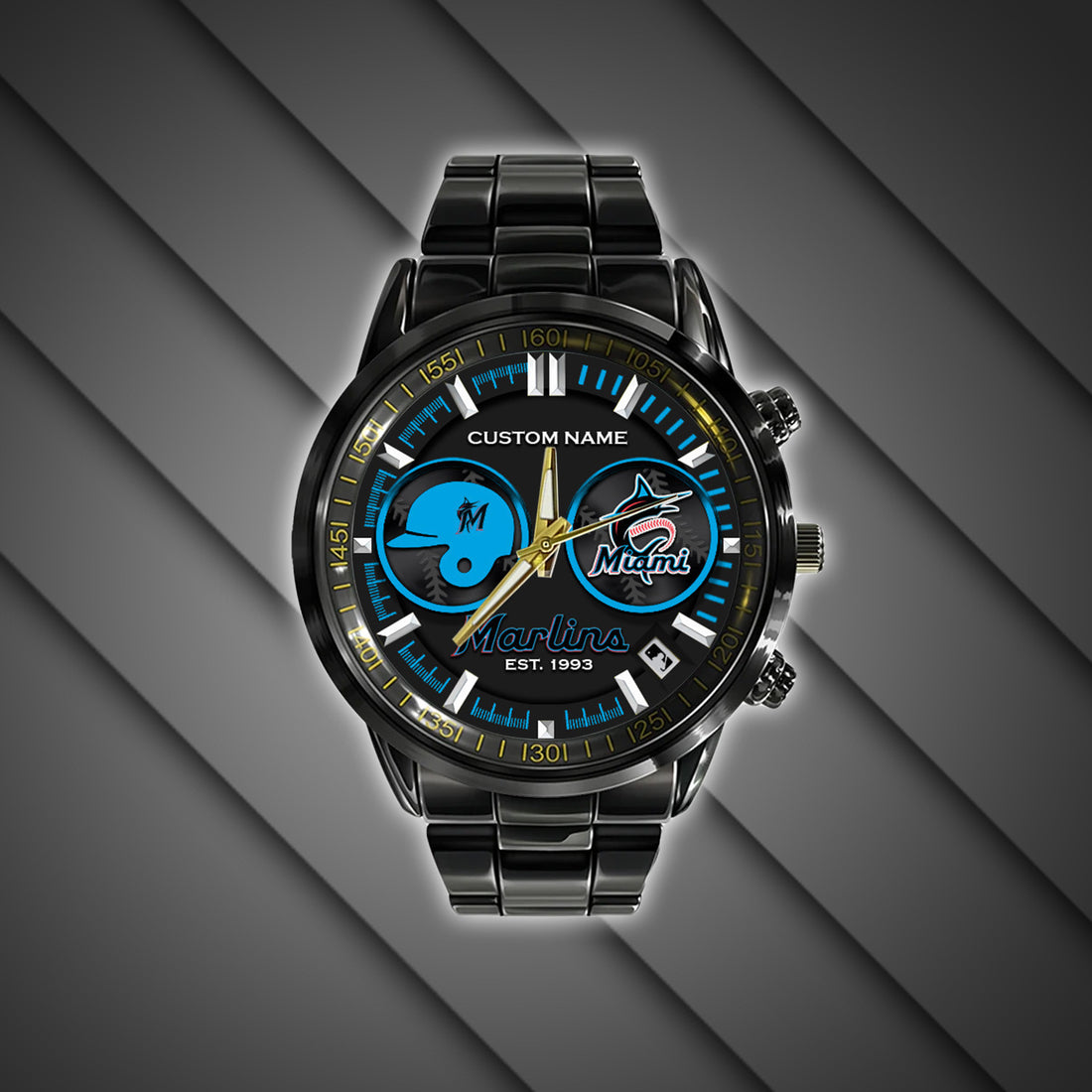Miami Marlins | Black Stainless Steel Watch