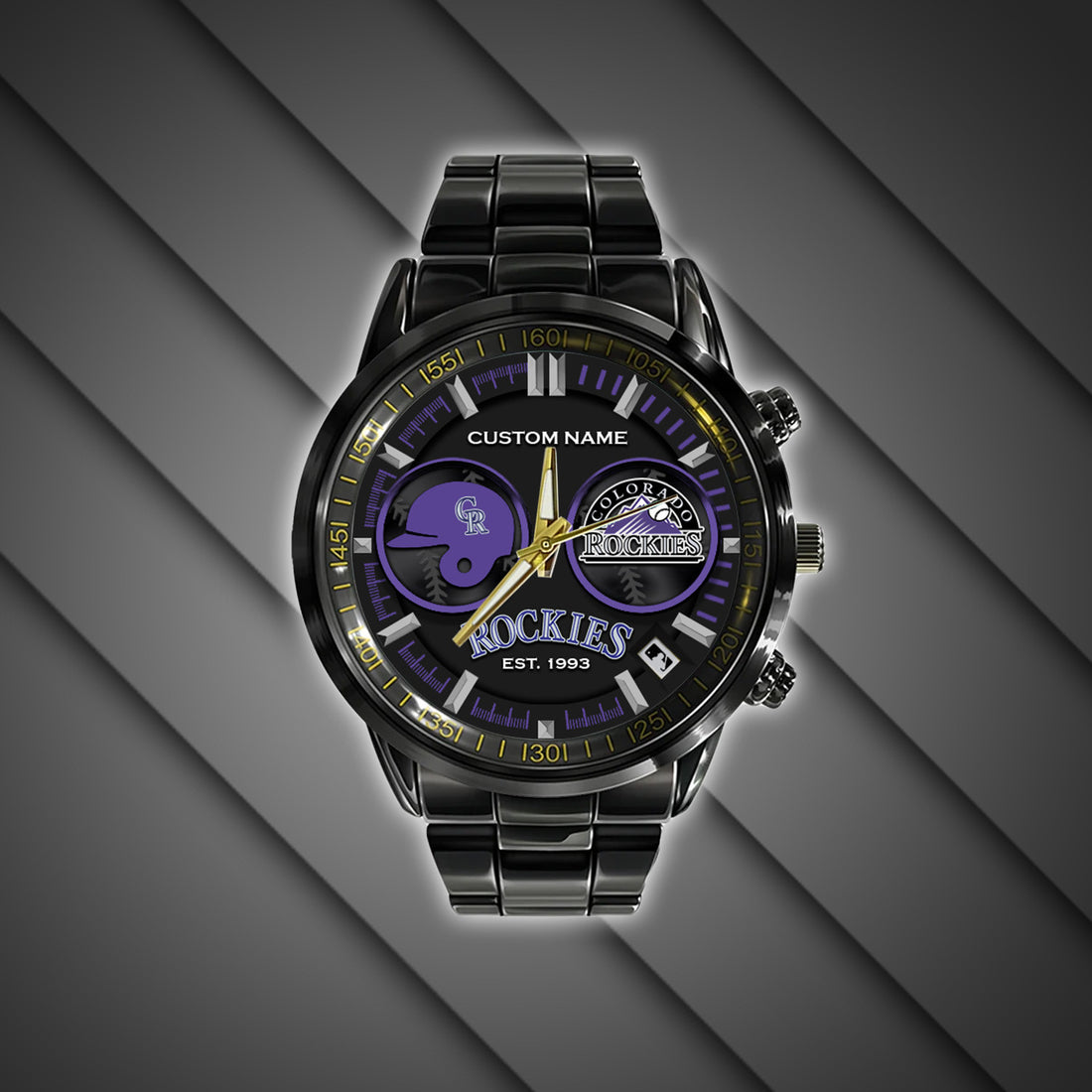 Colorado Rockies | Black Stainless Steel Watch