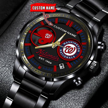 Washington Nationals | Black Stainless Steel Watch