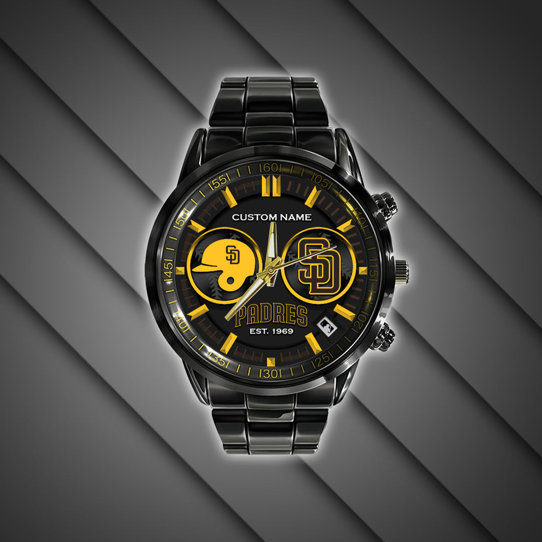 San Diego Padres | Black Stainless Steel Watch