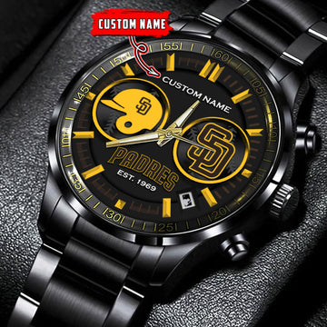 San Diego Padres | Black Stainless Steel Watch