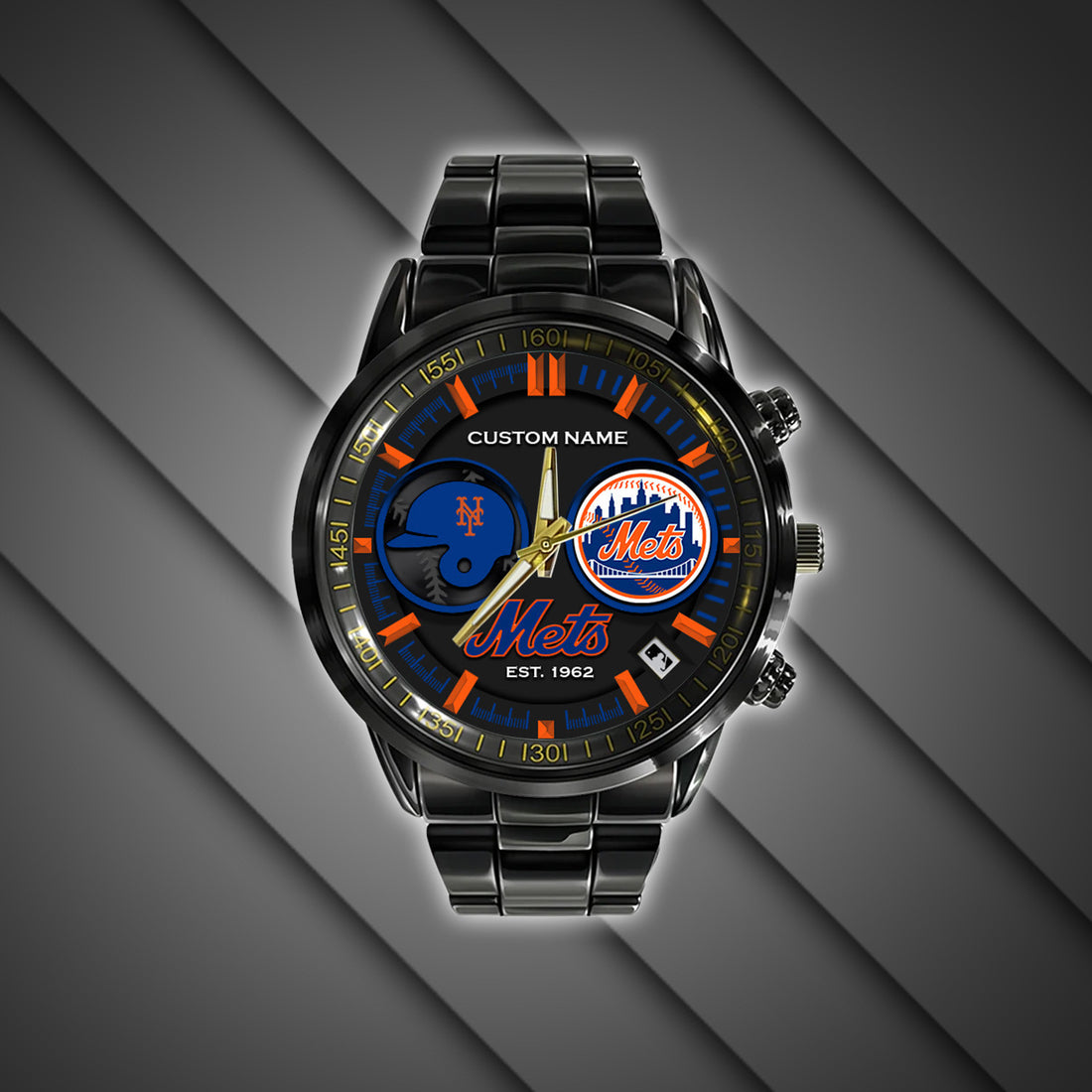 New York Mets | Black Stainless Steel Watch