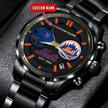 New York Mets | Black Stainless Steel Watch