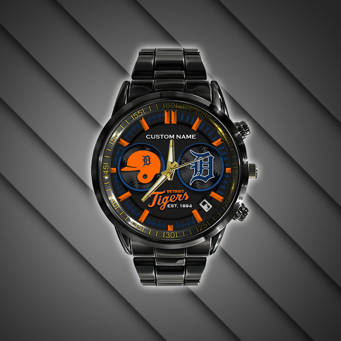 Detroit Tigers | Black Stainless Steel Watch
