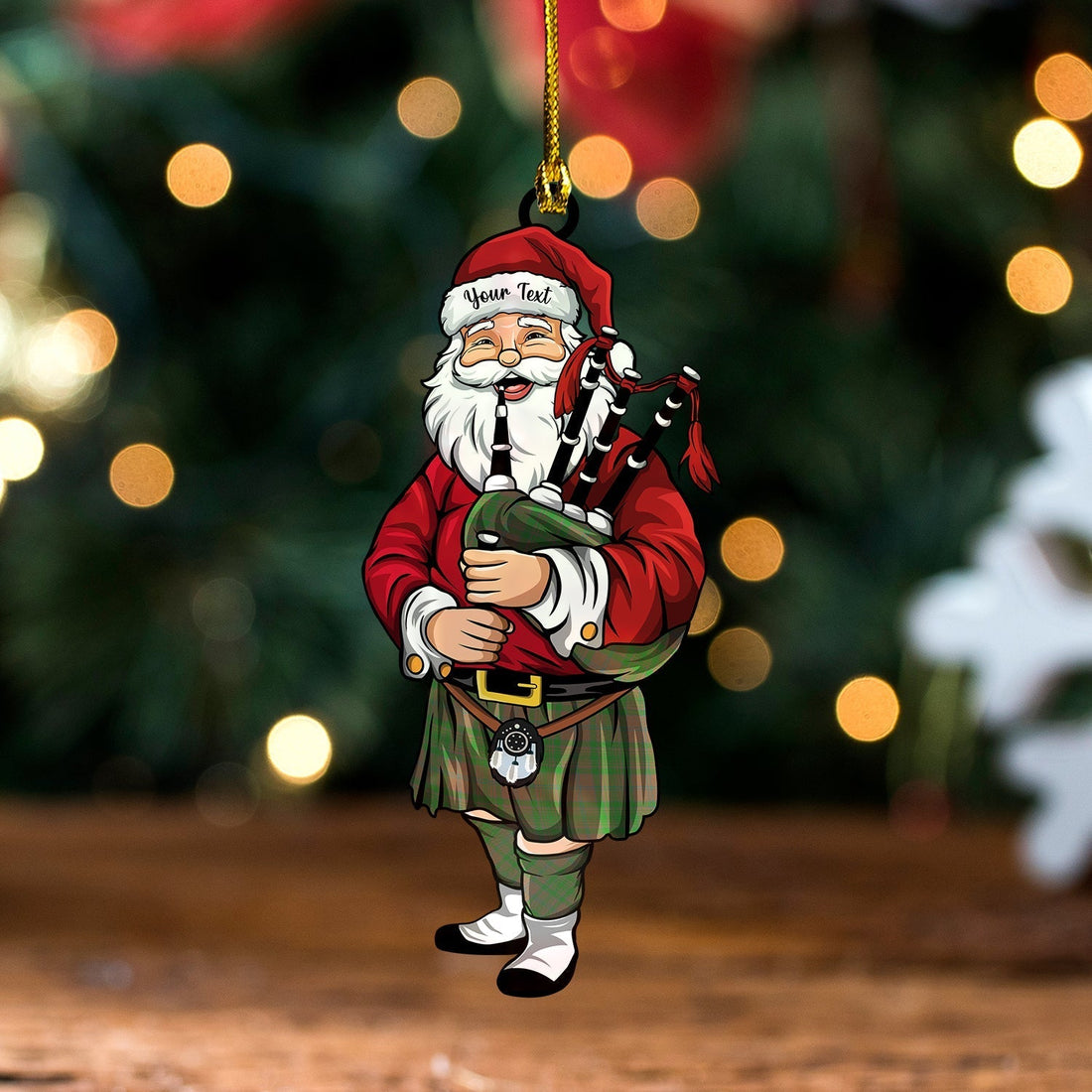 Personalized Clan MacAlister of Glenbarr Hunting (MacAlister of Glenbarr; Hunting) Ancient Clan Badge Tartan Ornament--Custom Acrylic Christmas Decoration AD48