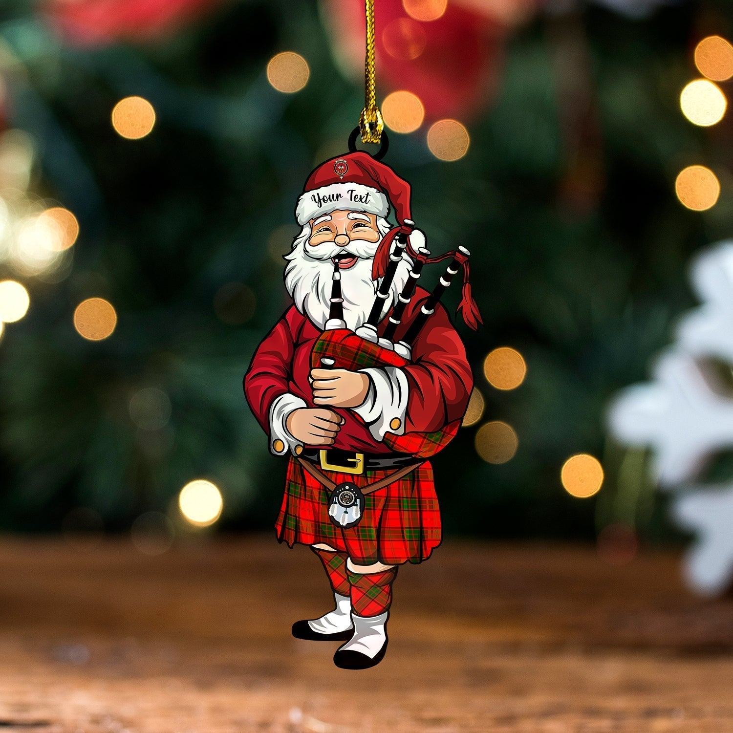Personalized Clan Maxtone Clan Crest Tartan Santa Ornament--Custom Acrylic Christmas Decoration HD97