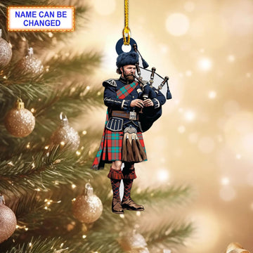 Personalized Clan Dunbar Ancient Tartan Bagpipe Ornament with Custom Name--Scottish Christmas Tree Decoration TR68